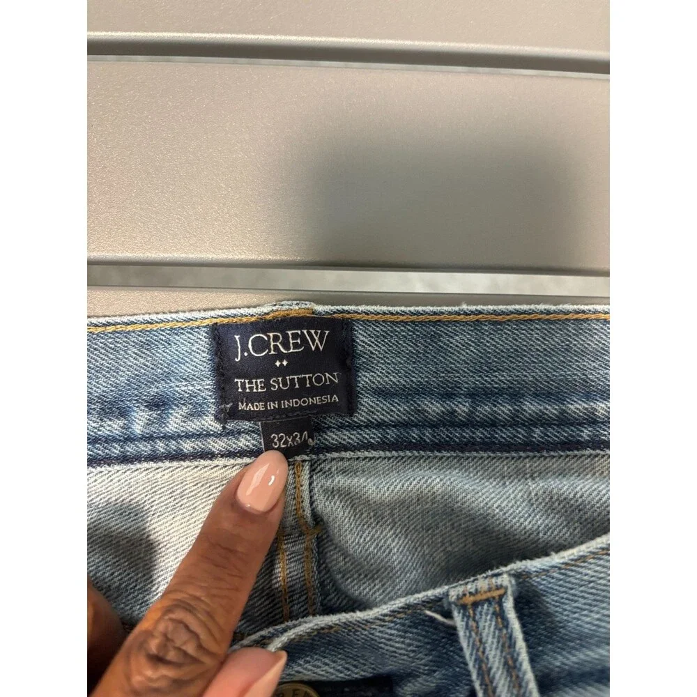 J. Crew Jeans Mens Size 32x34 Light Wash Blue Denim The Sutton